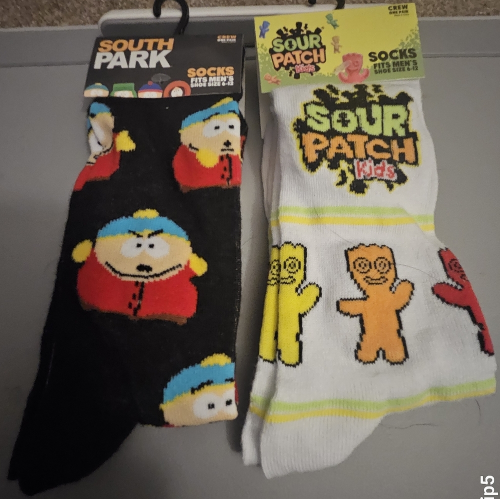 Nwt south park and sour patch socks